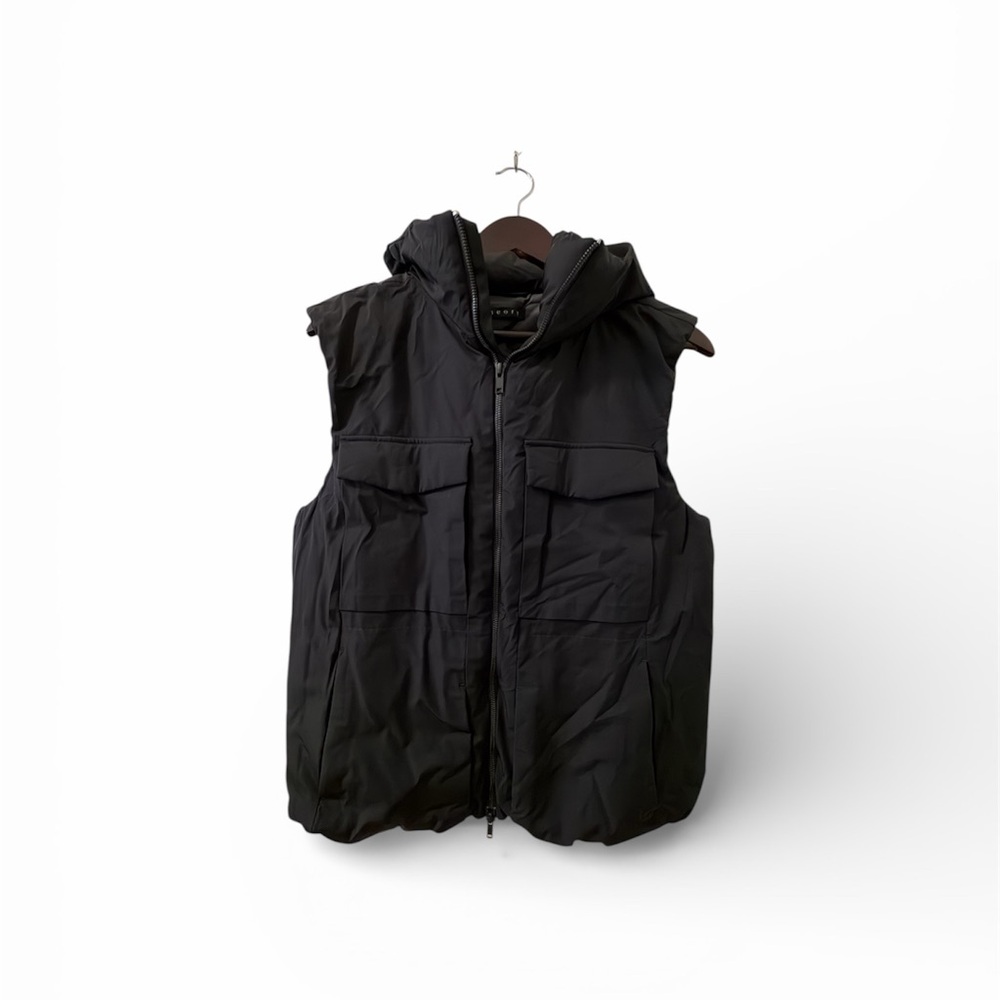 Theory Black Hooded Vest